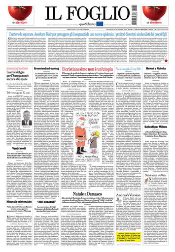 Prima-pagina-il foglio-messina-edizione-di-oggi-24-12-2024